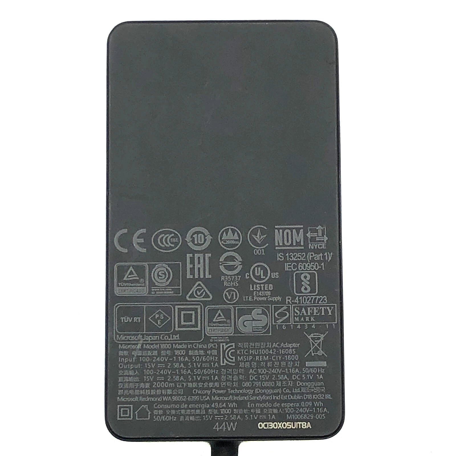 Open Box Genuine 44W Microsoft 15V 2.58A AC Adapter Model 1800 MSIP-REM-CIY-1800
