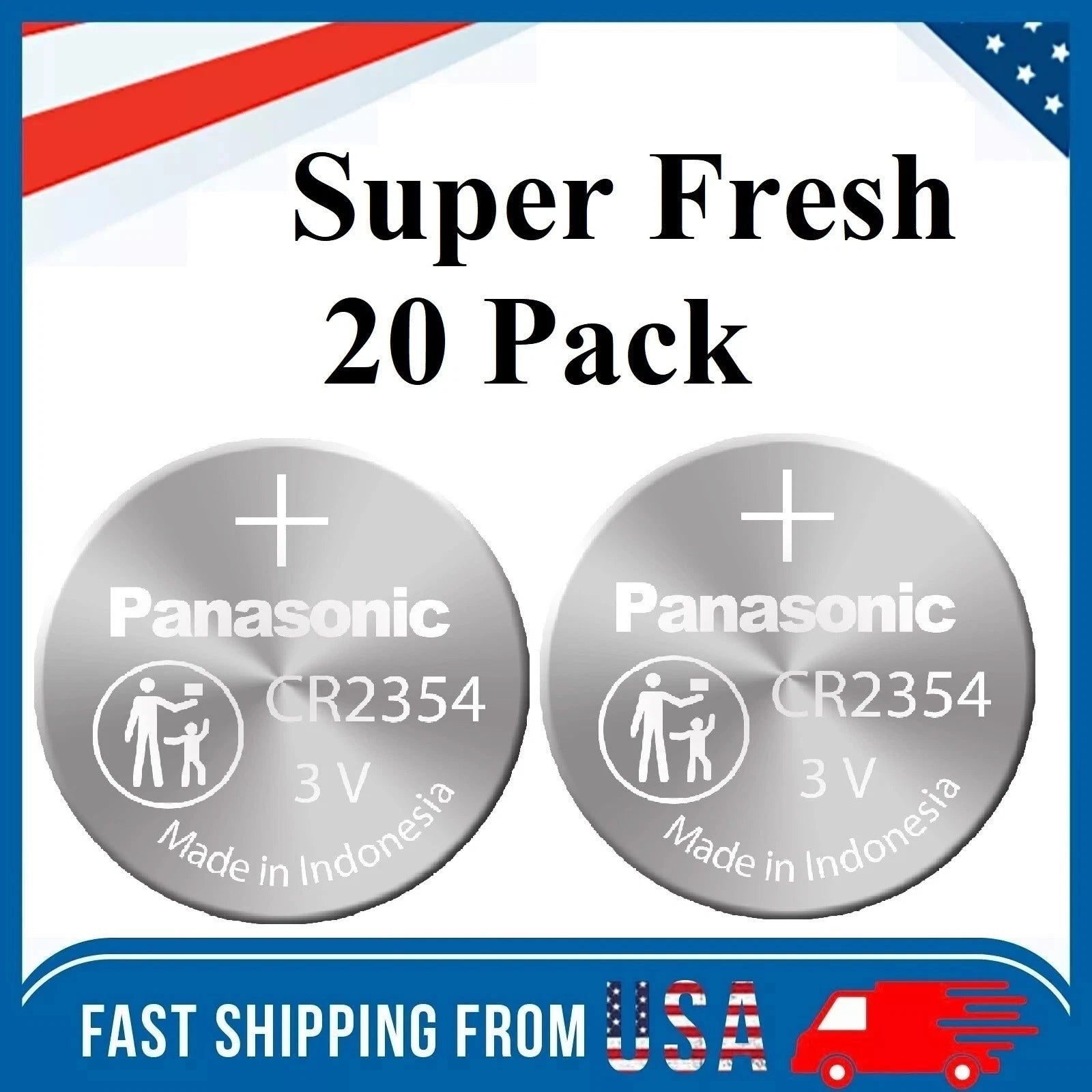 20 PCS Panasonic CR2354 Lithium Battery 3V Button Cell Computer Portable Devices