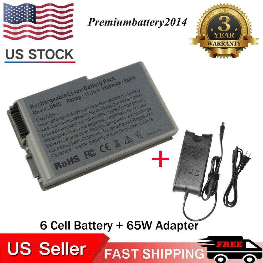 Laptop Battery for Dell Latitude D500 D505 D510 D520 D530 D600 D610 Power Supply