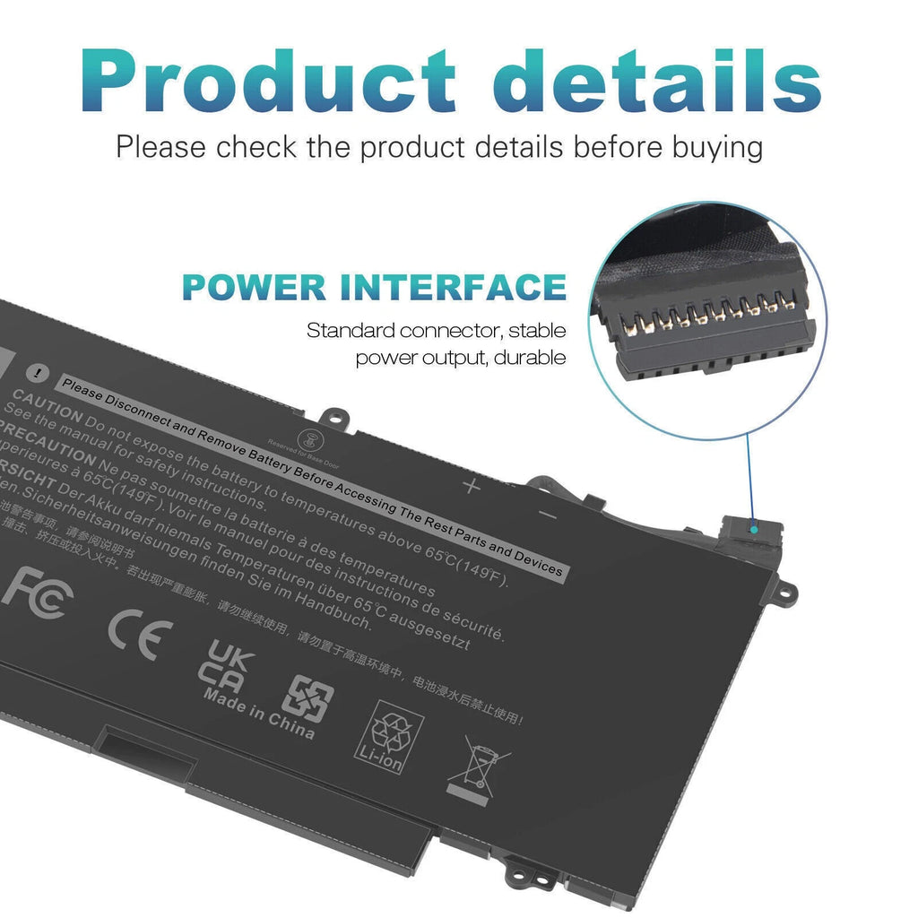 K5XWW Battery For Dell Latitude 7389 7390 L3180 5285 5289 2 in 1 71TG4 60Wh New
