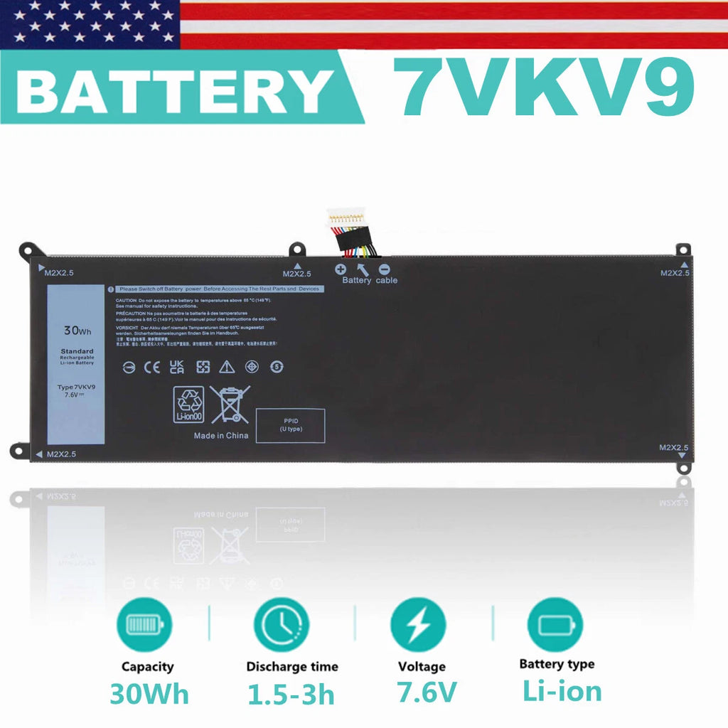 7VKV9 battery For Dell XPS 12 9250 Latitude 12 7275 Notebook 9TV5X 7.6V 30WH