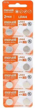 Maxell LR44 (A76) Batteries, 10 Count