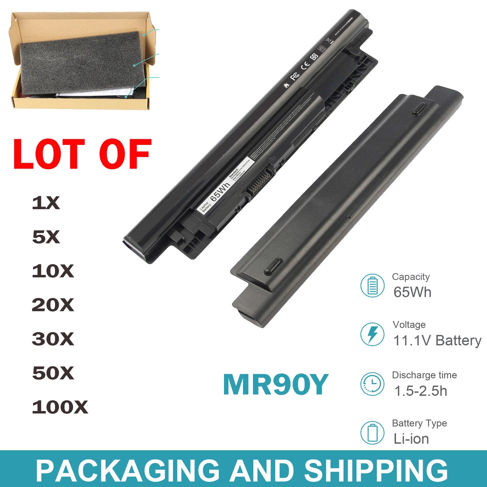 ??LOT OF MR90Y XCMRD Battery For Dell Inspiron 3421 3437 N5521 15-3521 3721 5721