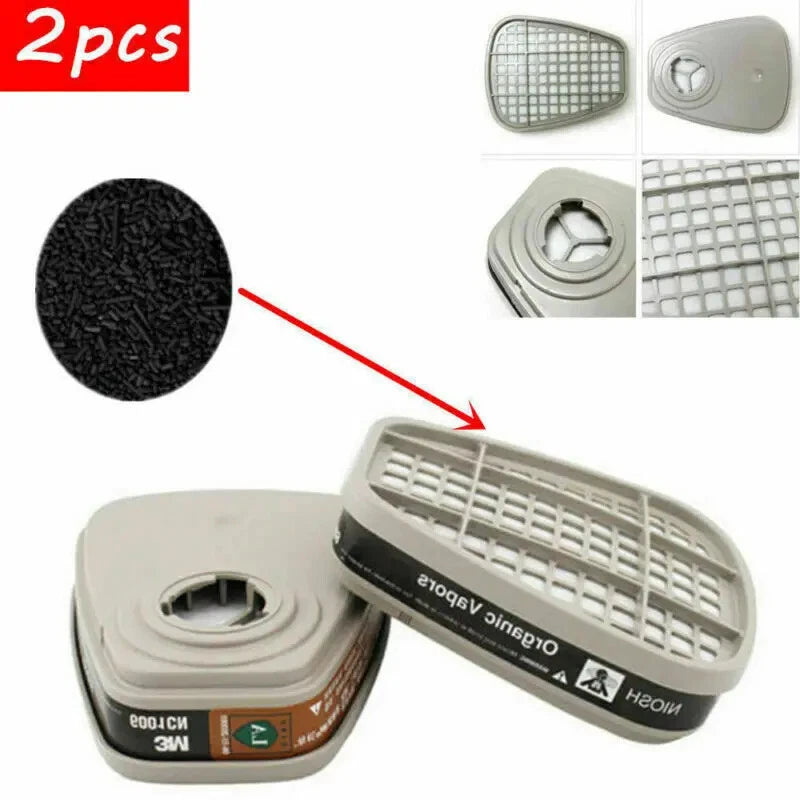 2Pcs 6001CN Organic Vapor Respirator Filter Cartridge F/ 6300 6800 7502 Gas Mask