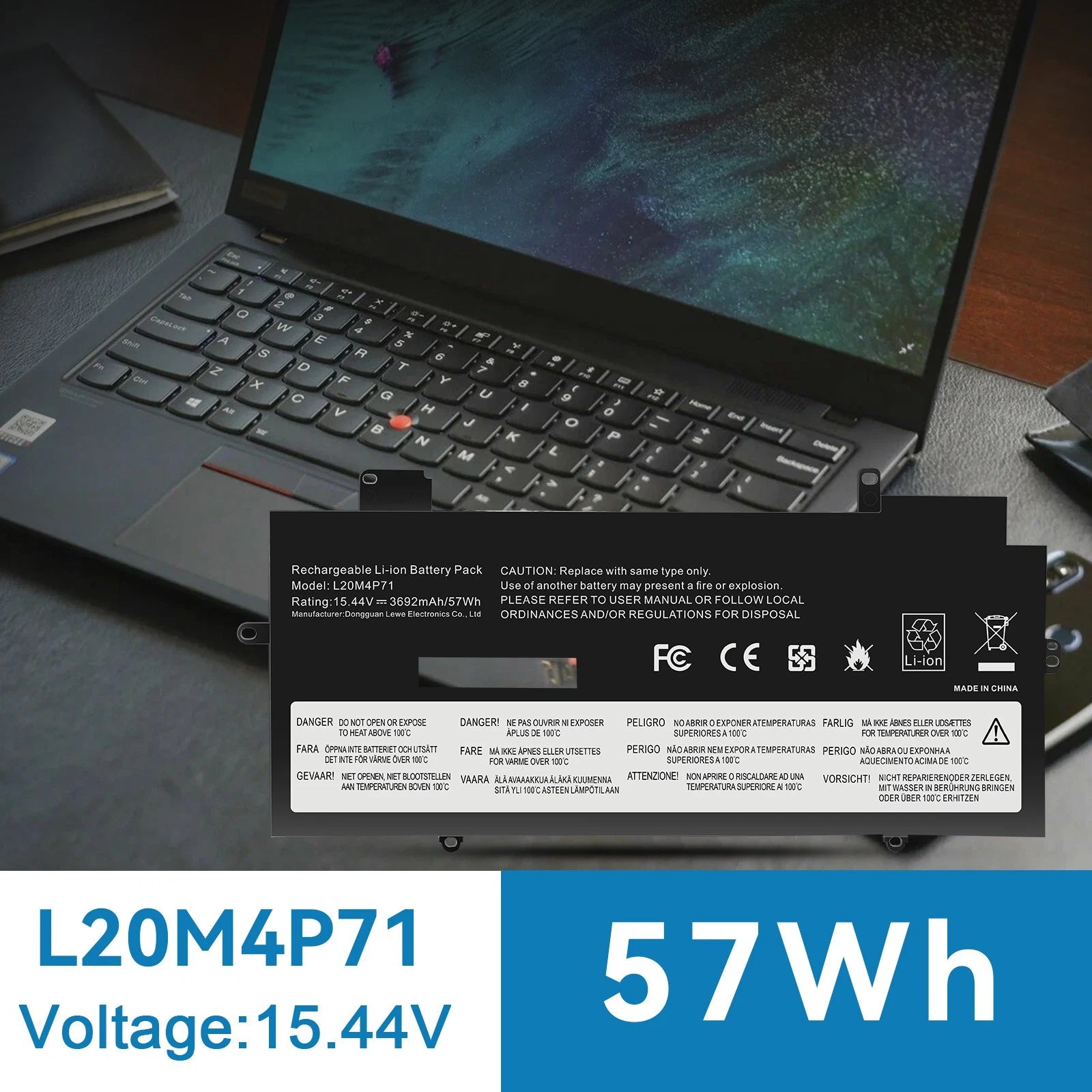 L20C4P71 L20D4P71 L20M4P71 Battery For Lenovo ThinkPad X1 Yoga Carbon 2021 2022