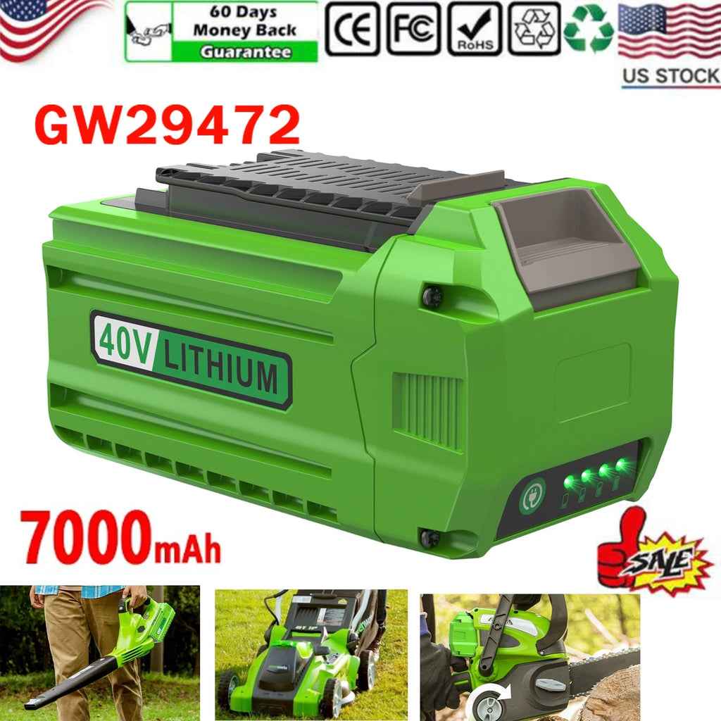 7.0Ah Battery For Greenworks G-MAX 40V Lithium Battery 29472 29462 29252 20202