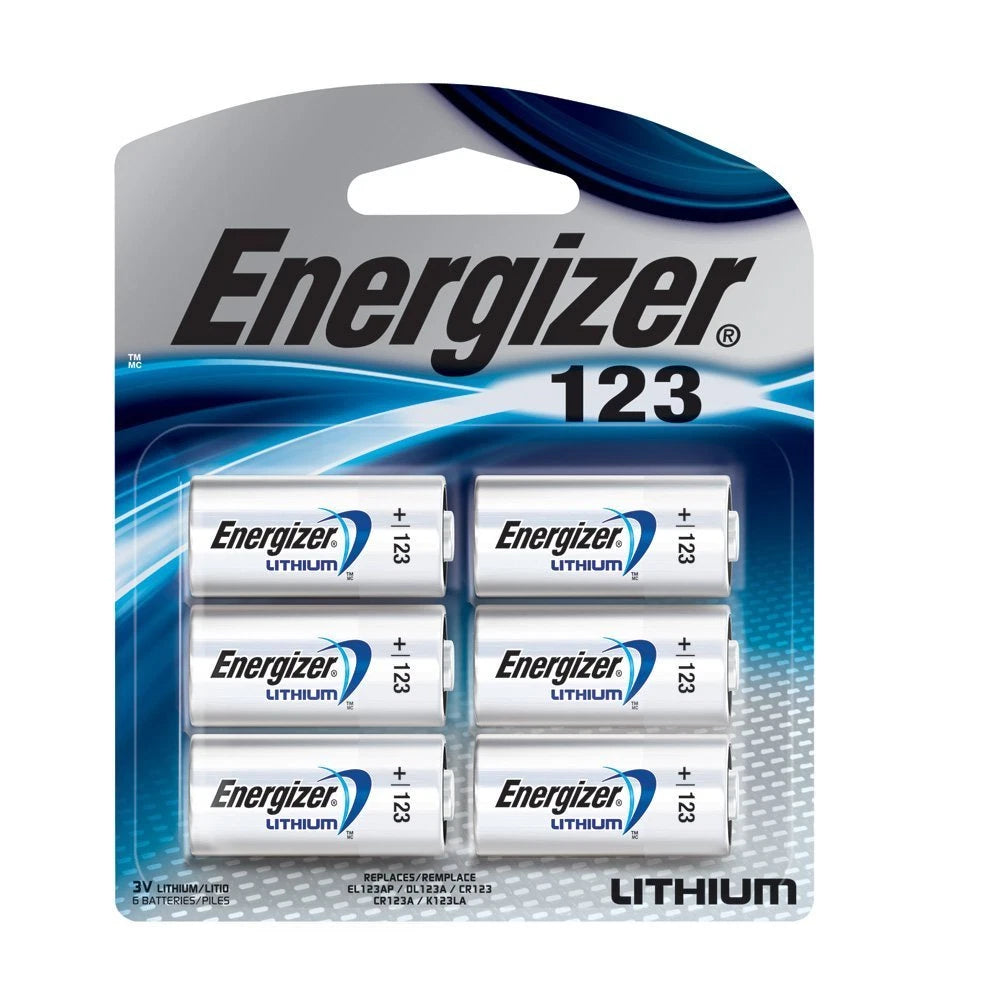 6 pk 123 CR123A CR 123A 3V ENERGIZER LITHIUM BATTERIES