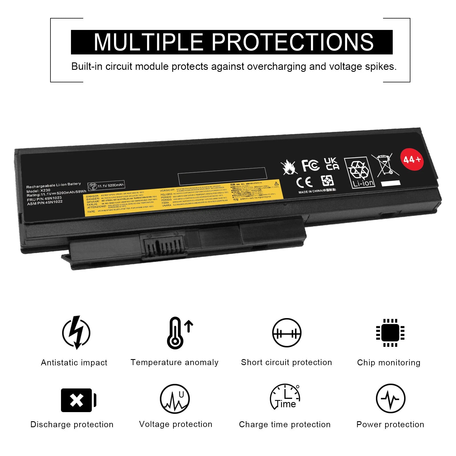 44+ 6 Cell 58Wh For Lenovo X230 X220 Battery ThinkPad X230i X220i 45N1027 45N102