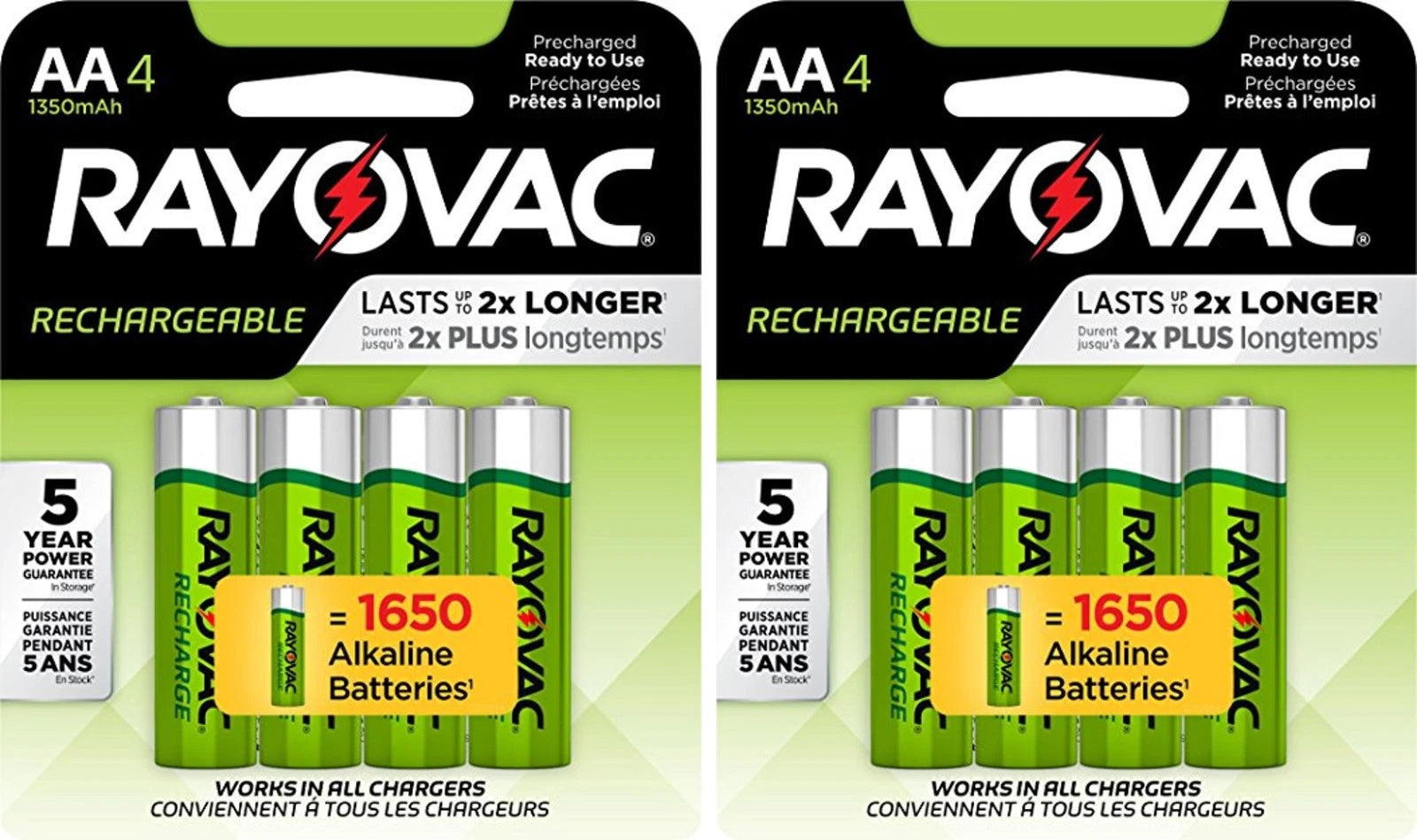 Rayovac AA Precharge 1350mAh NiMH 8 Batteries