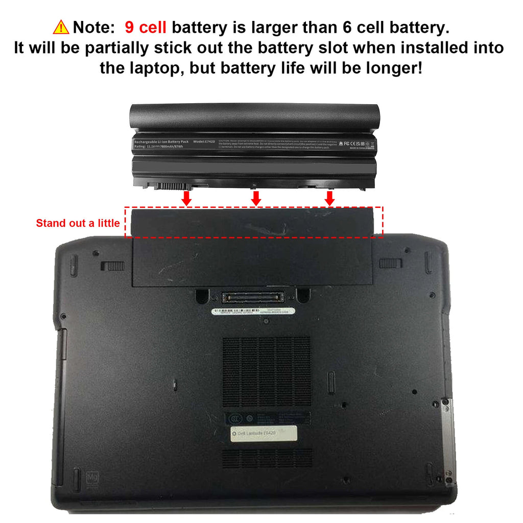 9 Cell Battery For Dell Latitude E6540 E6530 E6440 E6430 E6420 312-1163 NHXVW F