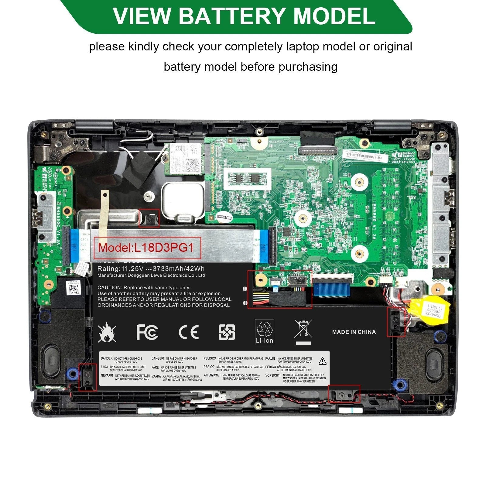 ?L18D3PG1 Battery For Lenovo 100E 500E Chromebook 1st Gen 100E 300E 500E 2nd Gen