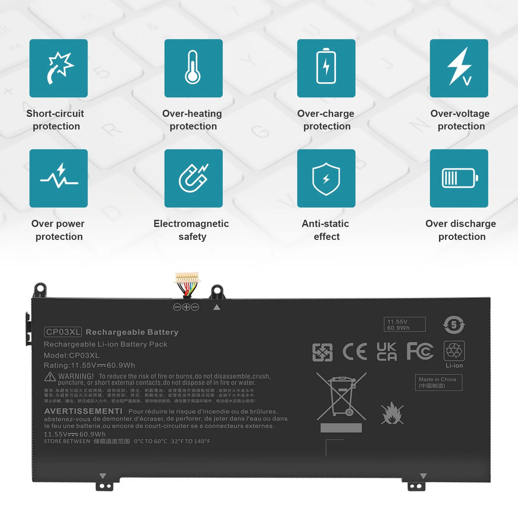 CP03XL Battery for HP Spectre x360 13-ae000 13-ae011dx 13-ae012dx 13-ae014dx USA