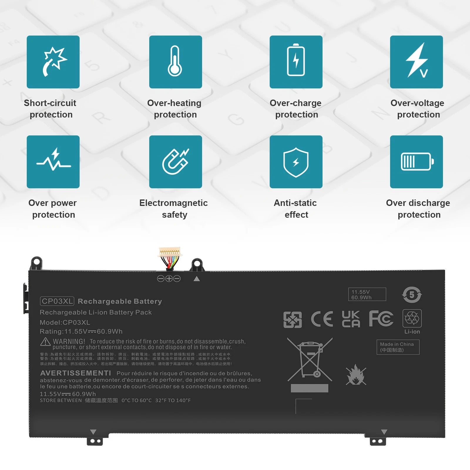 CP03XL Battery for HP Spectre x360 13-ae000 13-ae011dx 13-ae012dx 13-ae014dx USA