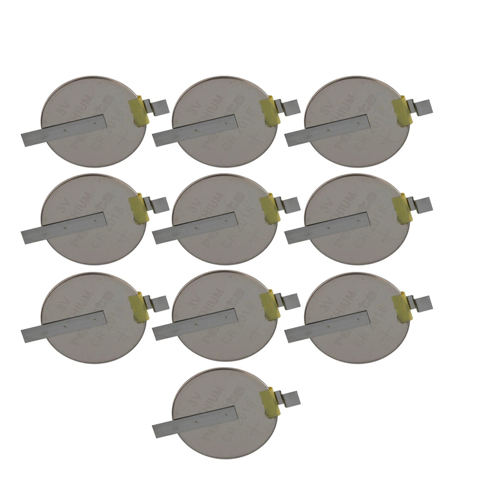 10x CR2016-MFR-SM 3V Lithium Coin Battery 2 PIN HORZ for PC Internal RTC