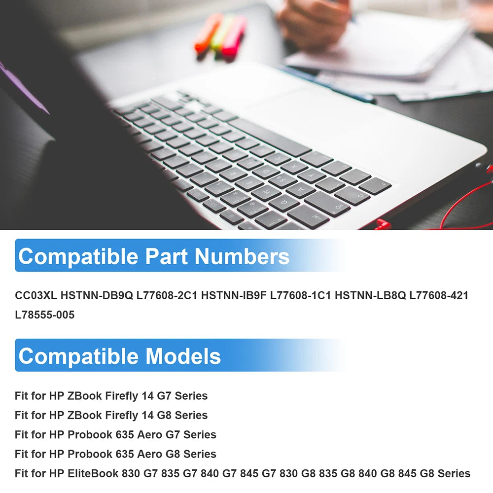 ?CC03XL L78555-005 Battery for HP EliteBook 850 855 845 830 835 840 G7/G8 -2Type