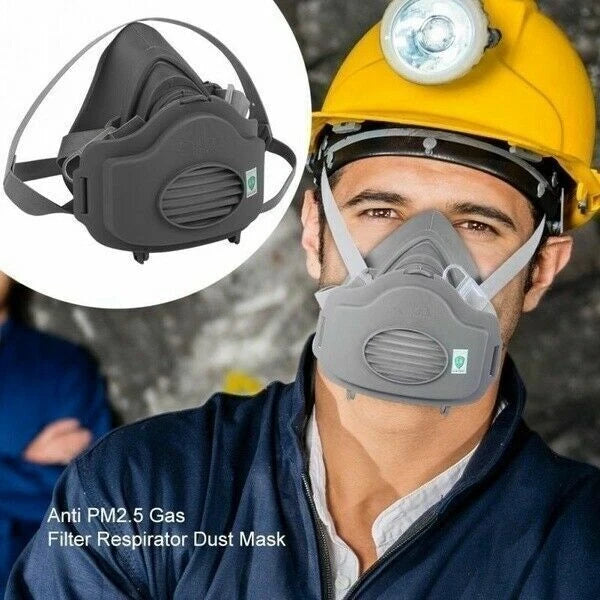 Silicone Half Face Gas Mask Paint Spray Chemical Respirator Reusable 95% Filter