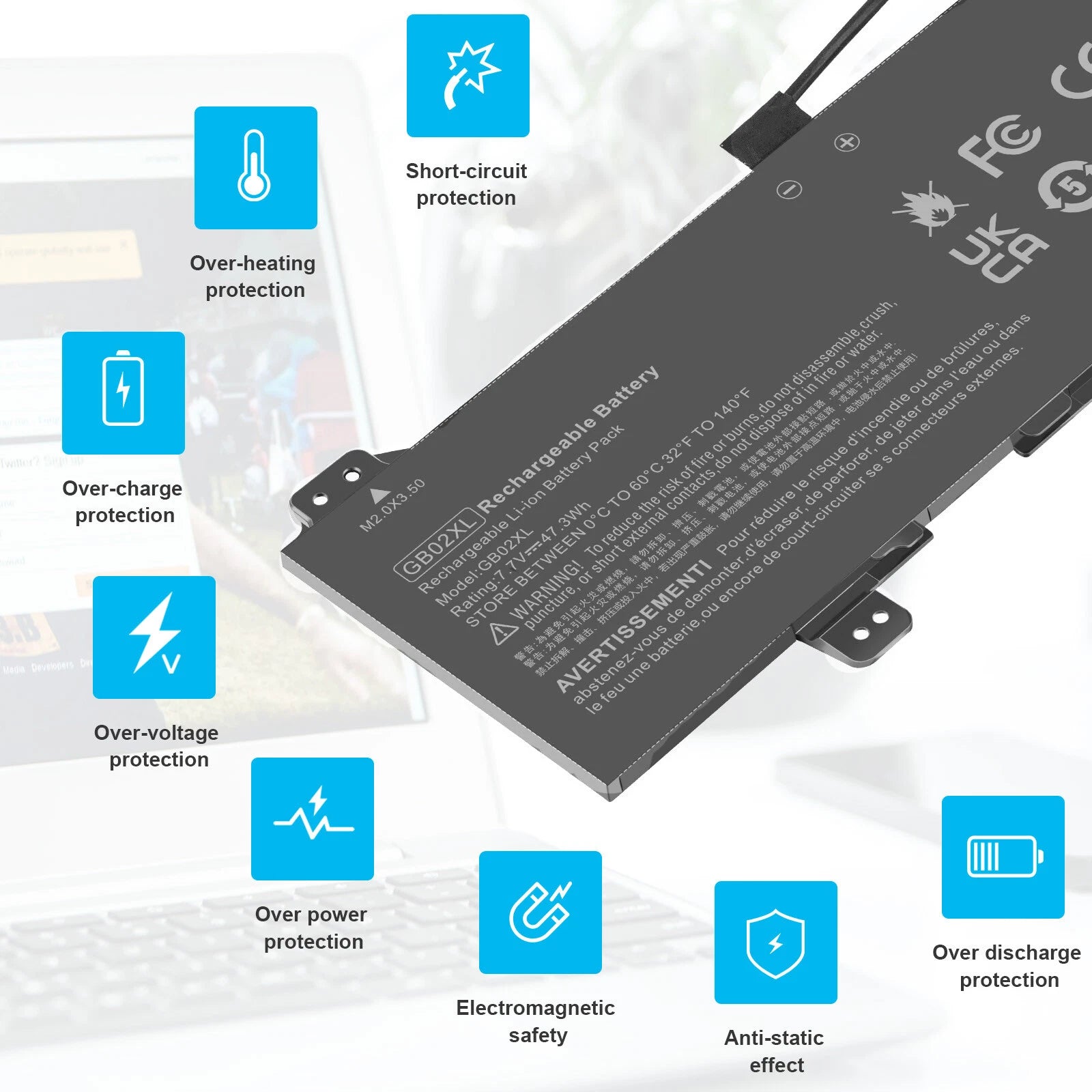 GB02XL Battery for HP CHROMEBOOK X360 11 G2 EE 14-DB0023DX L42550-2C1 L42583-005