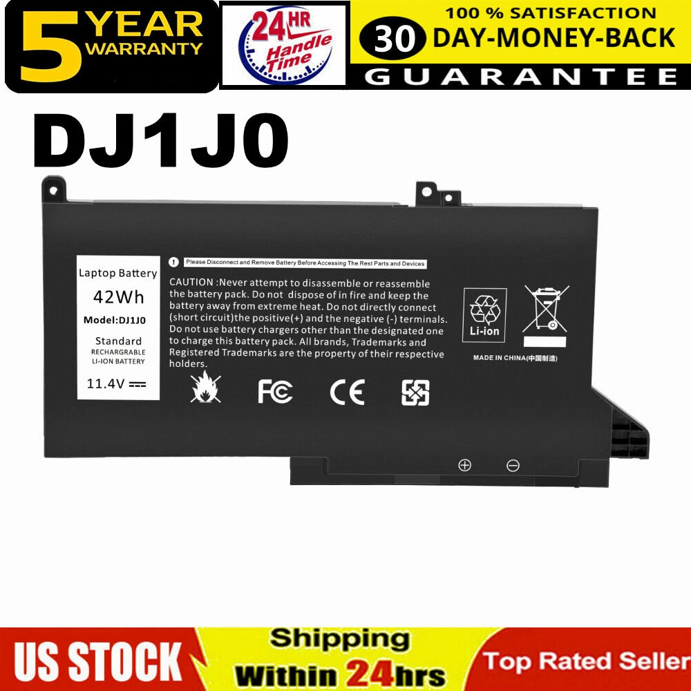 LOT DJ1J0 BATTERY FOR DELL LATITUDE 12 7280 7290 13 7380 7390 14 7480 7490 42WH