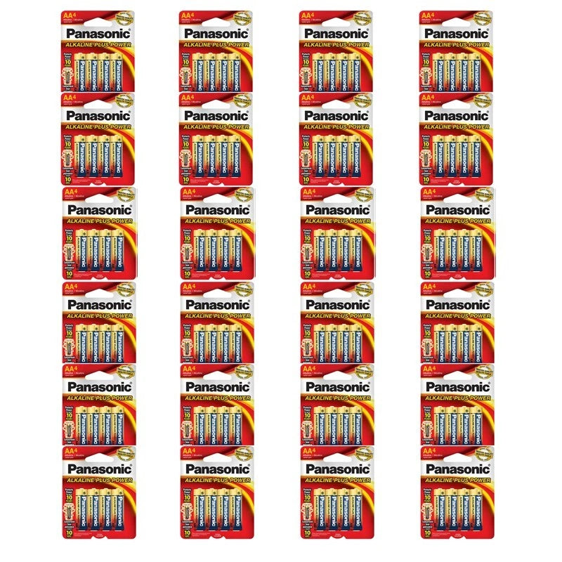 96 x Panasonic AA Alkaline Plus Power Batteries (24 x 4 Pack)