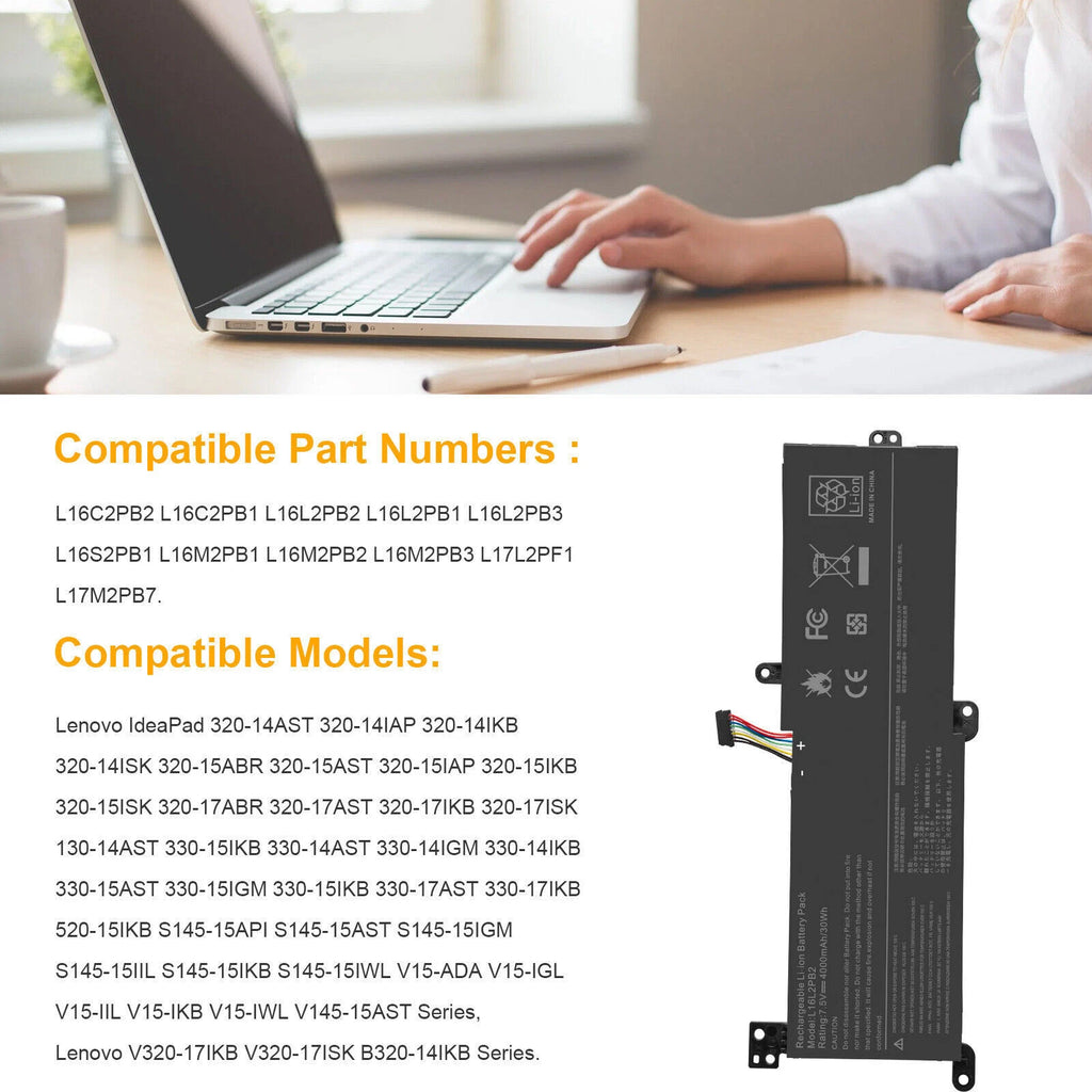 L16M2PB2 Battery for Lenovo IdeaPad 320-14AST 320-14IAP Series L16L2PB2 L16L2PB1