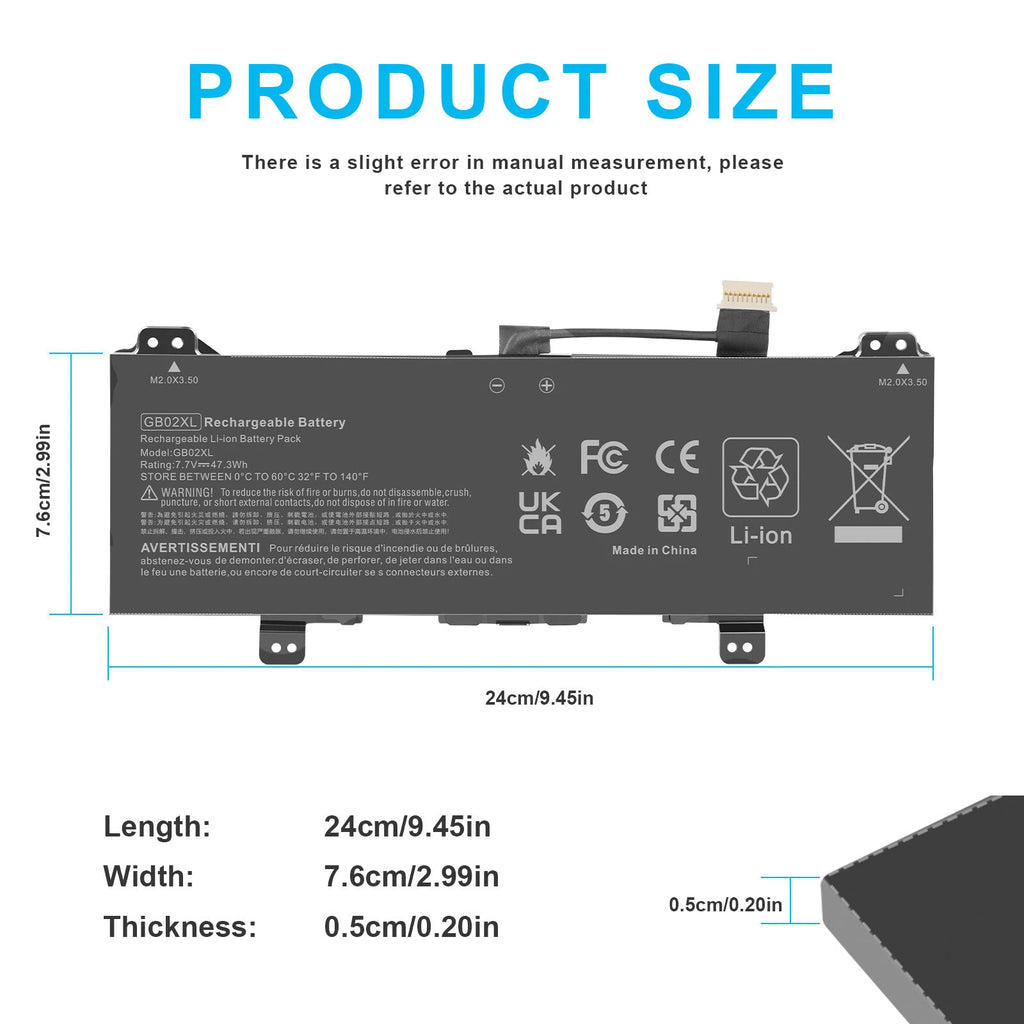 GB02XL Battery for HP Chromebook X360 11 G2 EE HSTNN-IB8W L42550-2C1 L42583-005