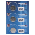 3 x Renata CR1220 - 3.0 Volt Lithium Coin Cell Batteries