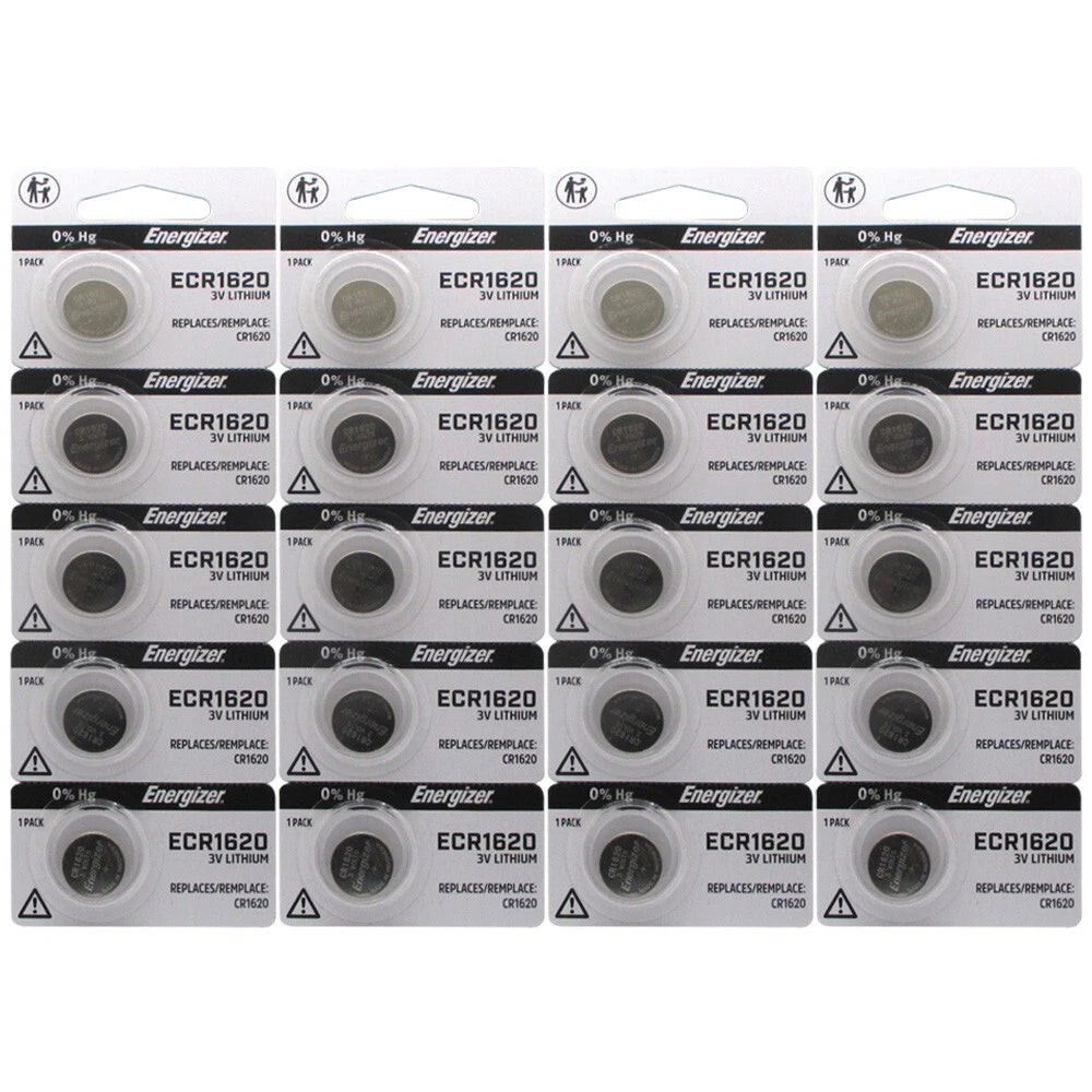20 Energizer Coin Lithium 1620 Batteries cr1620