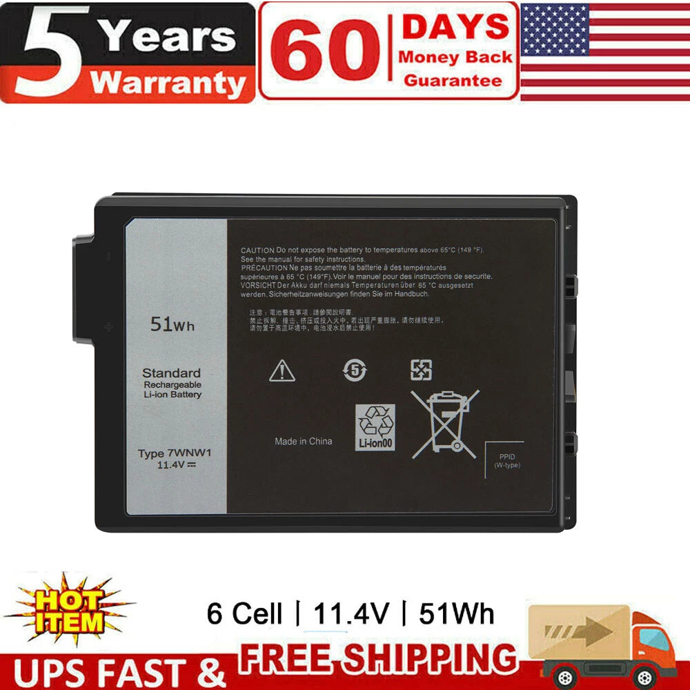 7WNW1 Laptop Battery for Dell Latitude 5420 5424 7424 Rugged Series DMF8C GK3D3