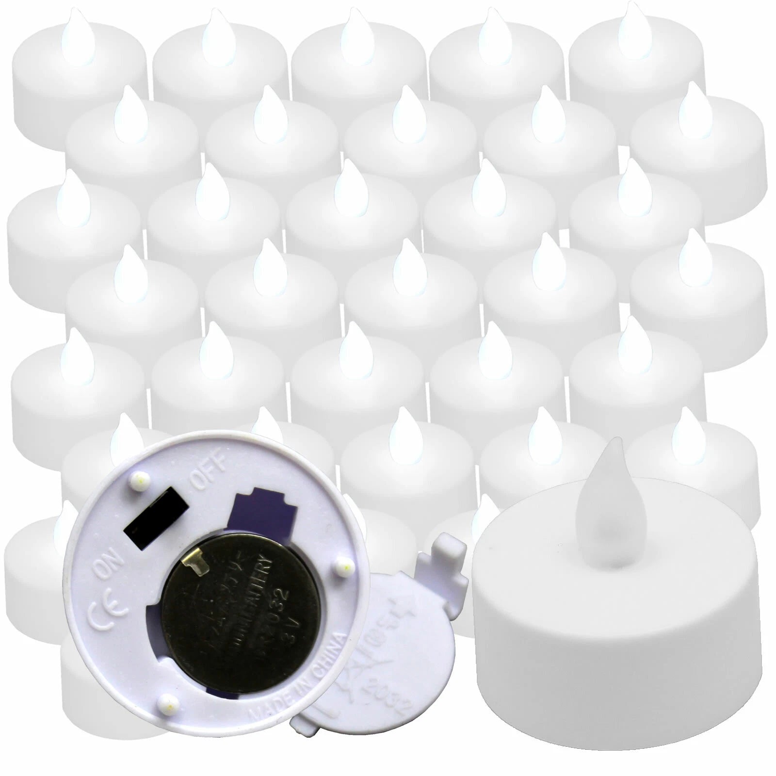 36 pcs White Led Tea Light Flameless Battery Candles Wedding Party Romantic