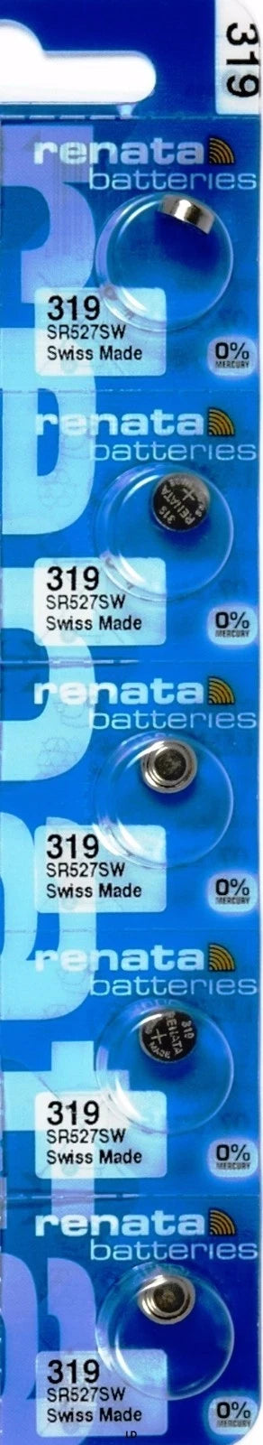 319 RENATA SR527SW (5 Piece) SR527 527 WATCH BATTERIES New Authorized Seller