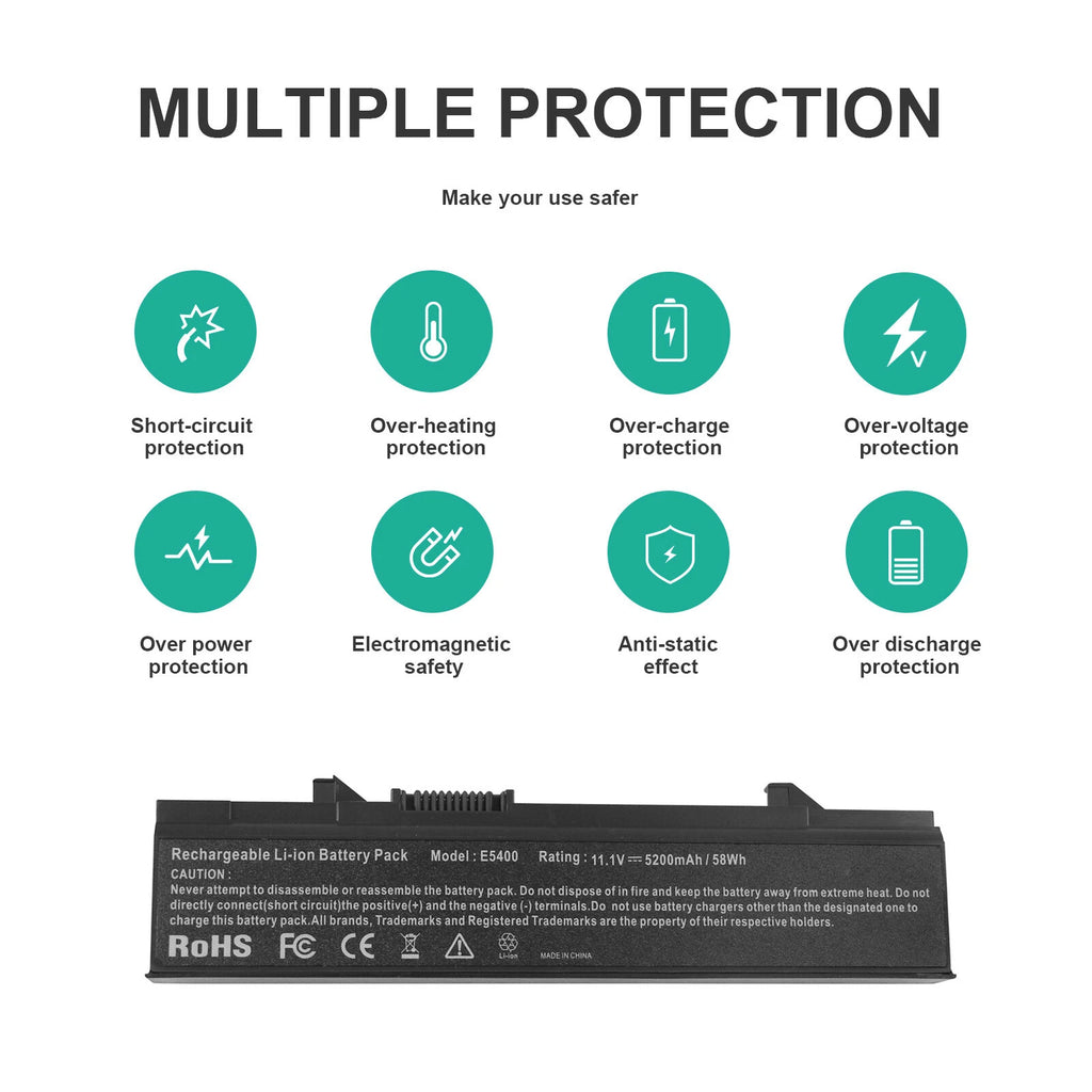 Battery for Dell Latitude E5400 E5500 E5410 E5510 KM742 PX644H KM970 5200mAh