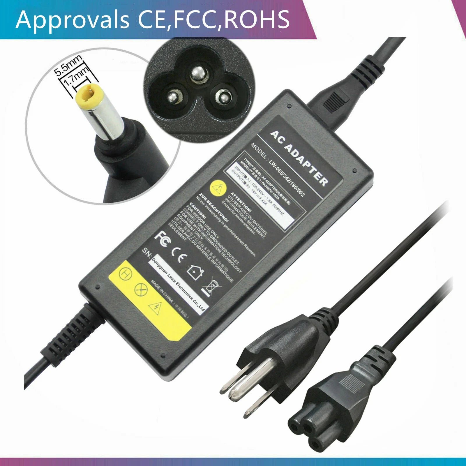 AC Adapter Power Supply Cord Charger For Acer Aspire 3 A315-21 A315-31 A315-41