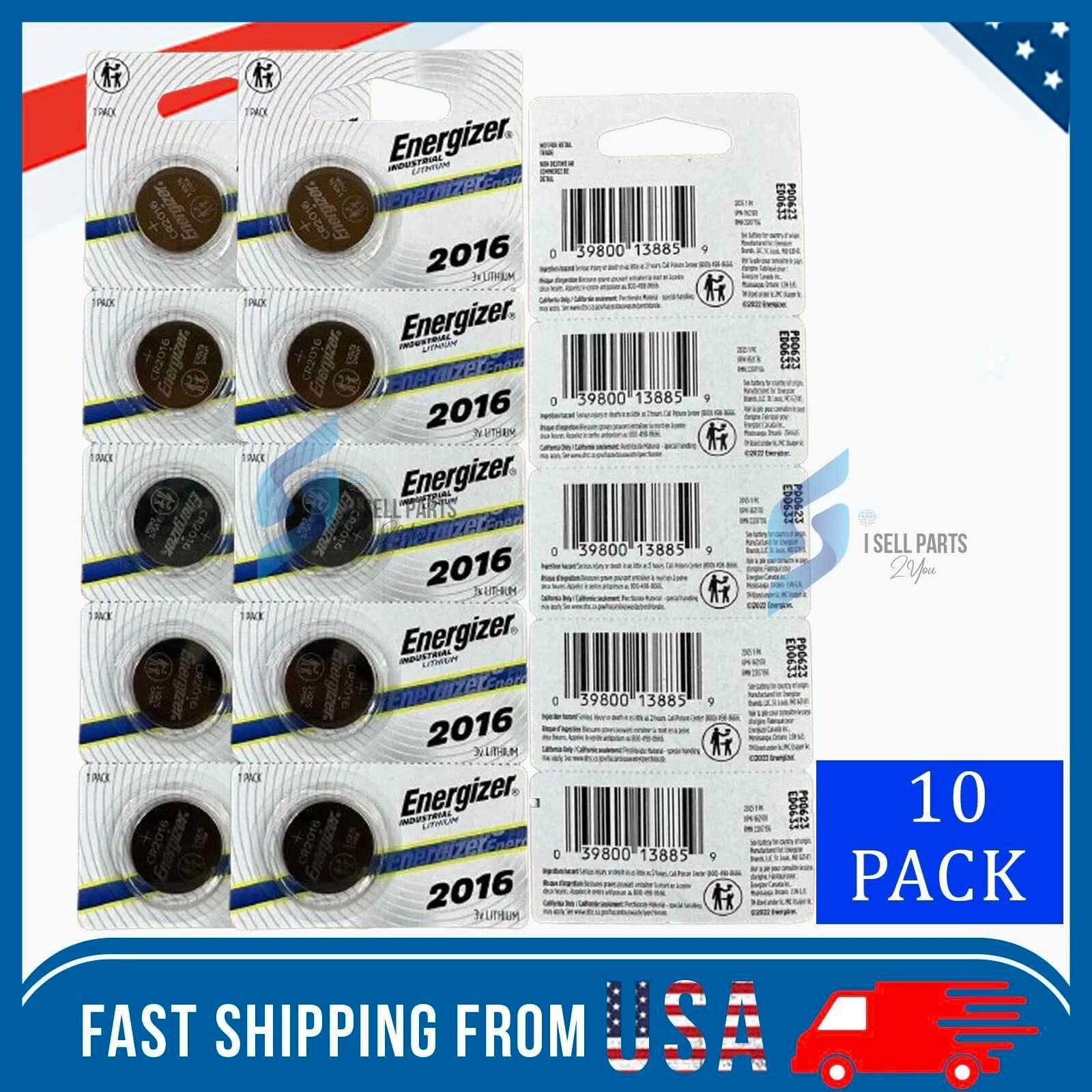 10 NEW ENERGIZER CR2016 CR 2016 BL DL2016 ECR 2016 3v LITHIUM Batteries Exp 2033