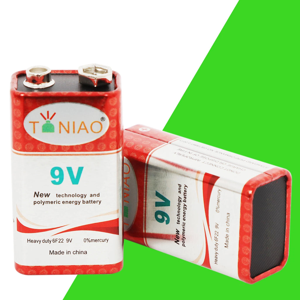 10 PCS 9V 6F22 9 Volts Heavy Duty Battery Zinc Carbon 0% Mercury Free Shipping