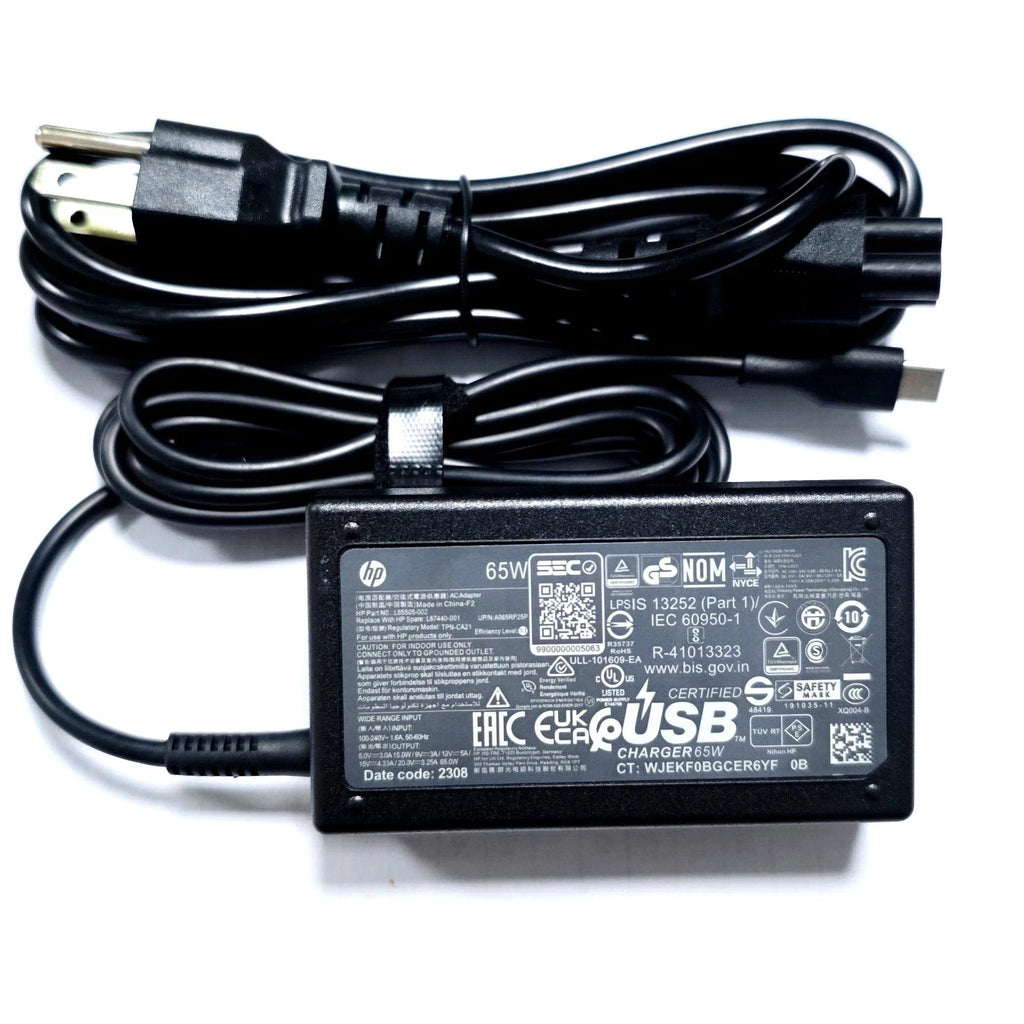 Genuine 65W USB C Type C AC Adapter Charger for HP EliteBook x360 830 840 850 G5