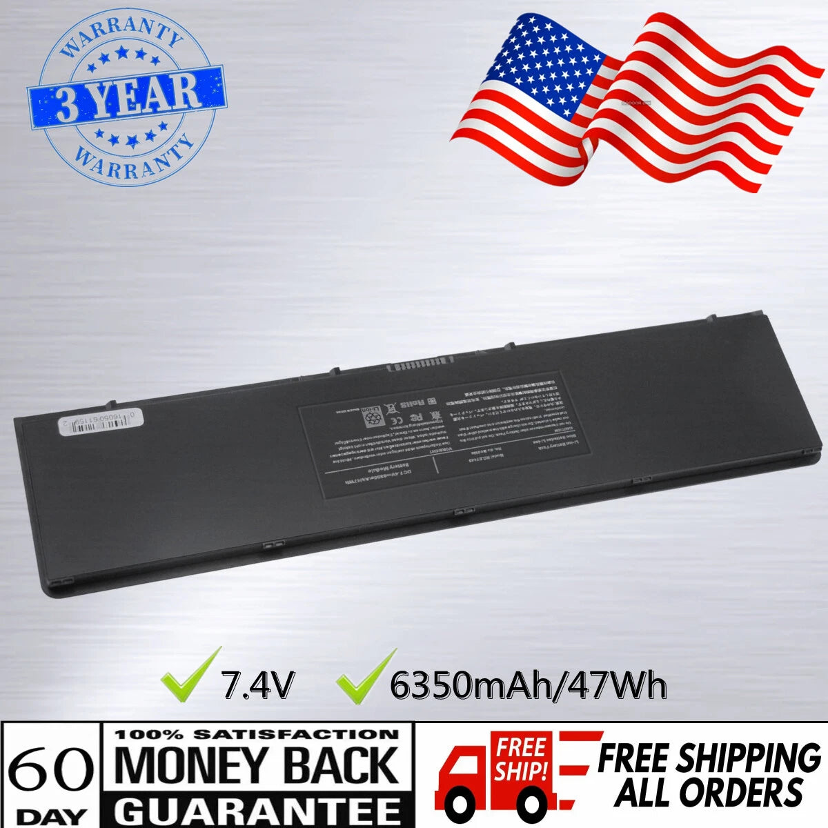 Rechargeable V8XN3 Battery For Dell Latitude E7440 E7450 E7420 34GKR 3RNFD 35Wh