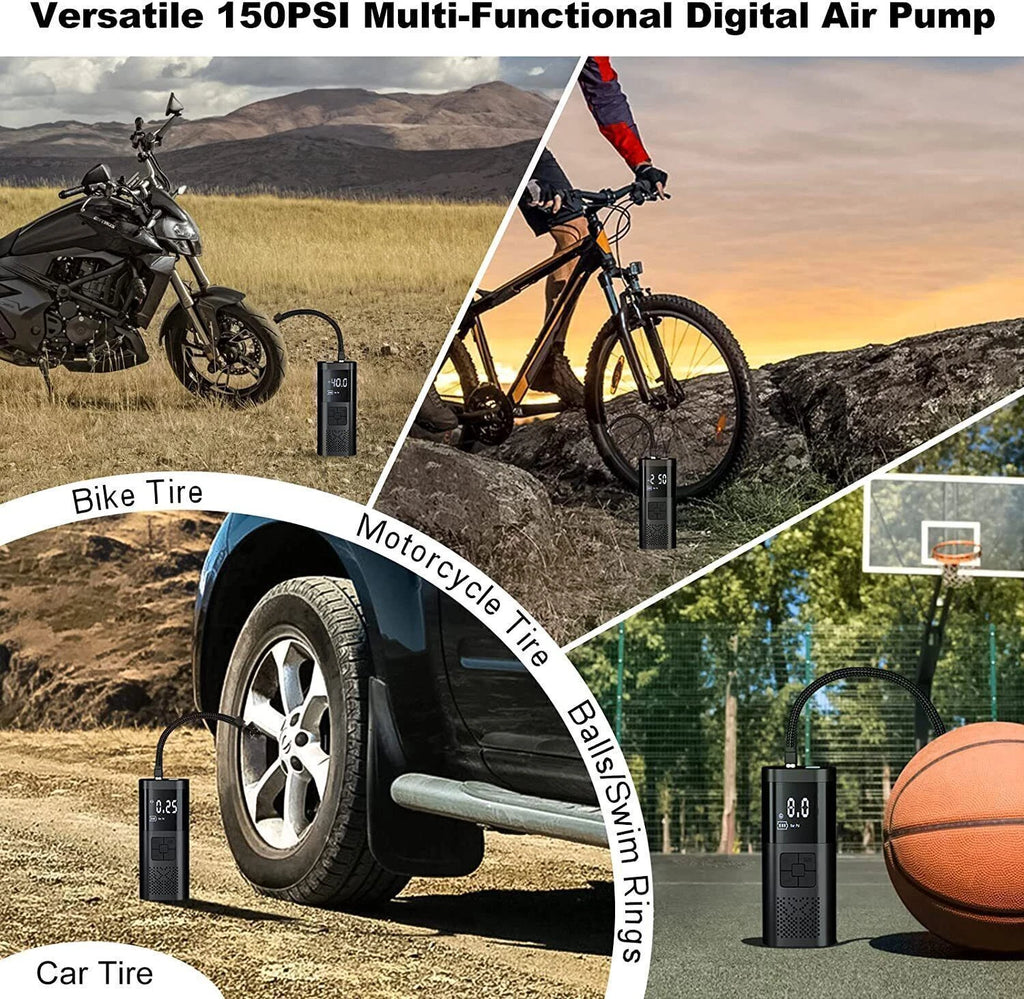 12V Cordless Inflator Compressor Air Pump Tyre Tube Repair Tools for Car Bike