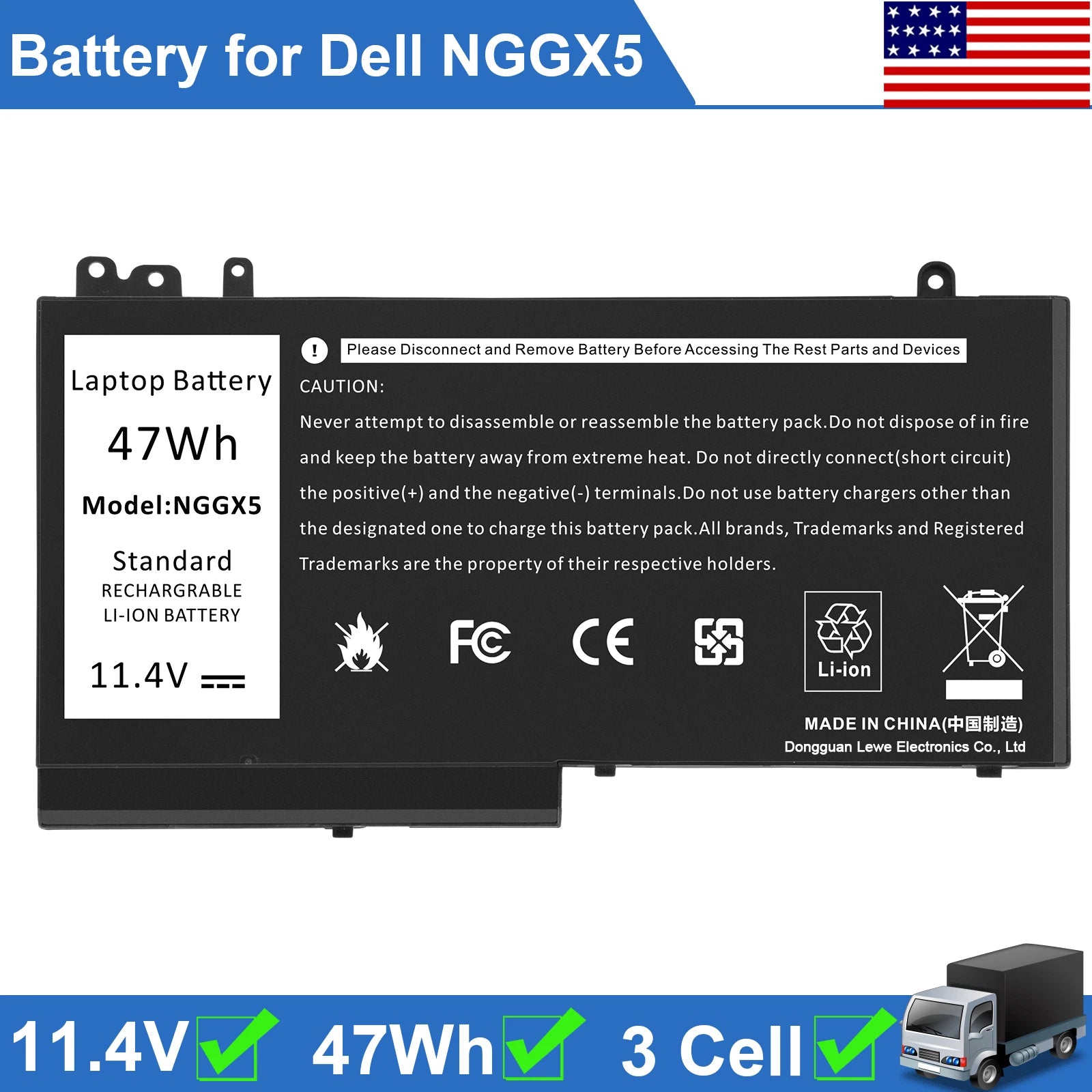 NGGX5 Battery For Dell Latitude E5270 E5470 E5570 P48F P48F001 P48F002 Series