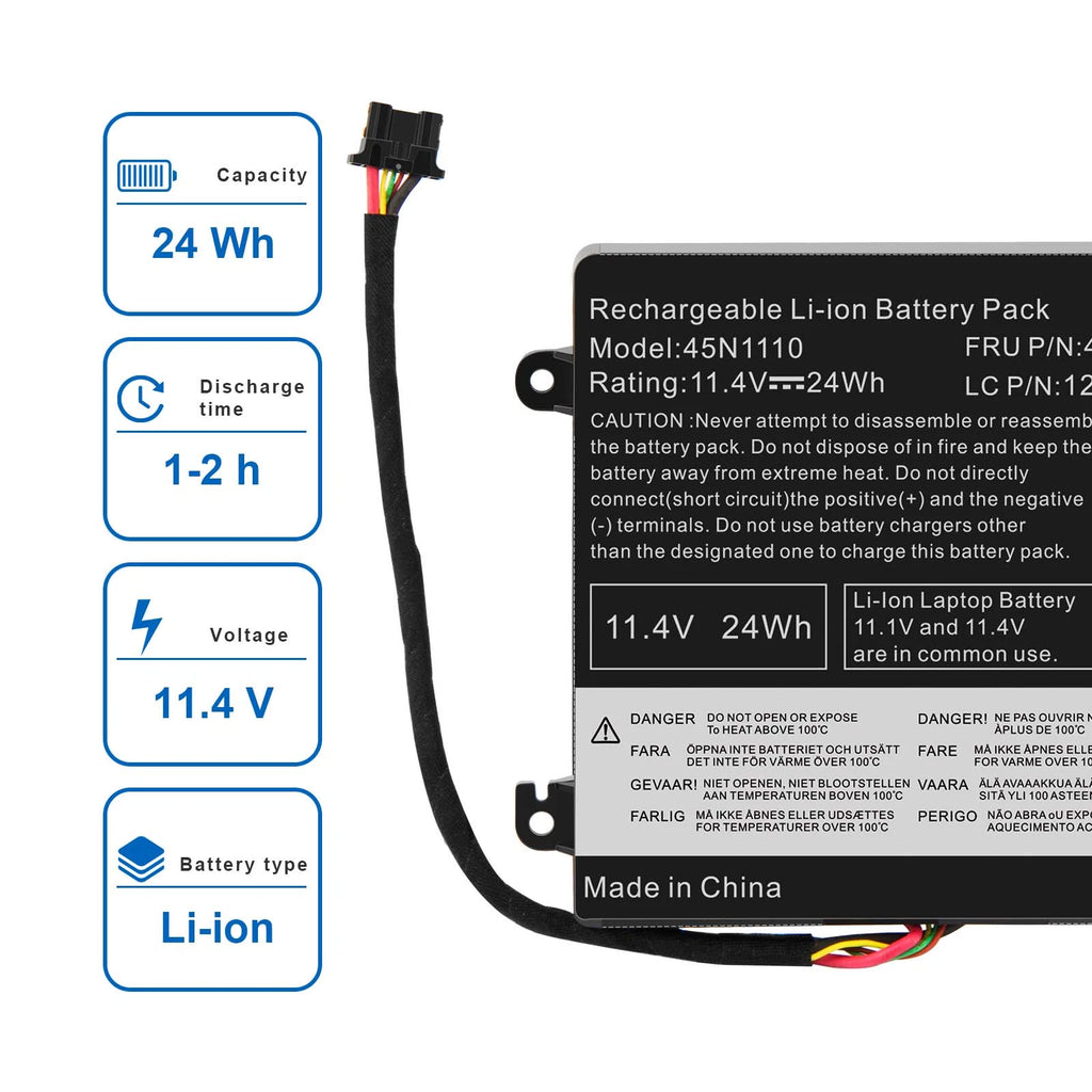 For Lenovo ThinkPad 14" T440s Battery 11.1V 24Wh 1930mAh 45N1110 45N1111