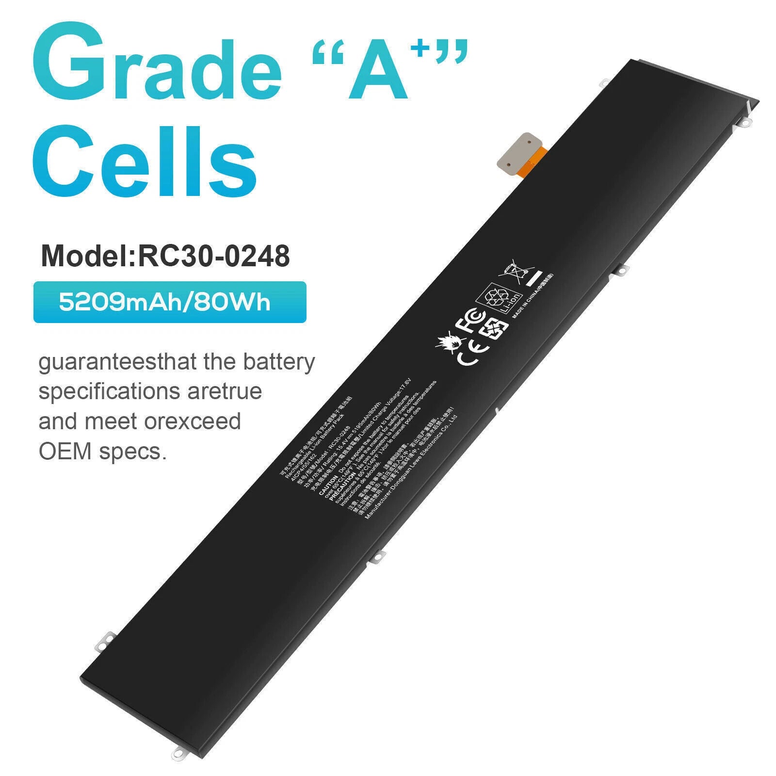 Battery RC30-0248 For Razer Blade 15 Advanced 2018 RZ09-02385 RZ09-02386 80WH