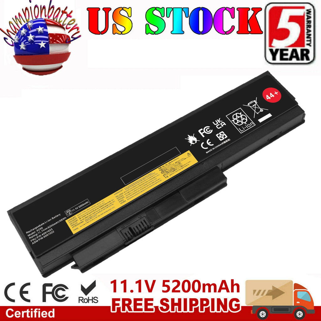 44+ Battery for Lenovo ThinkPad X220 X220i X220s X230 X230i 45N1019 PC 5200mAh