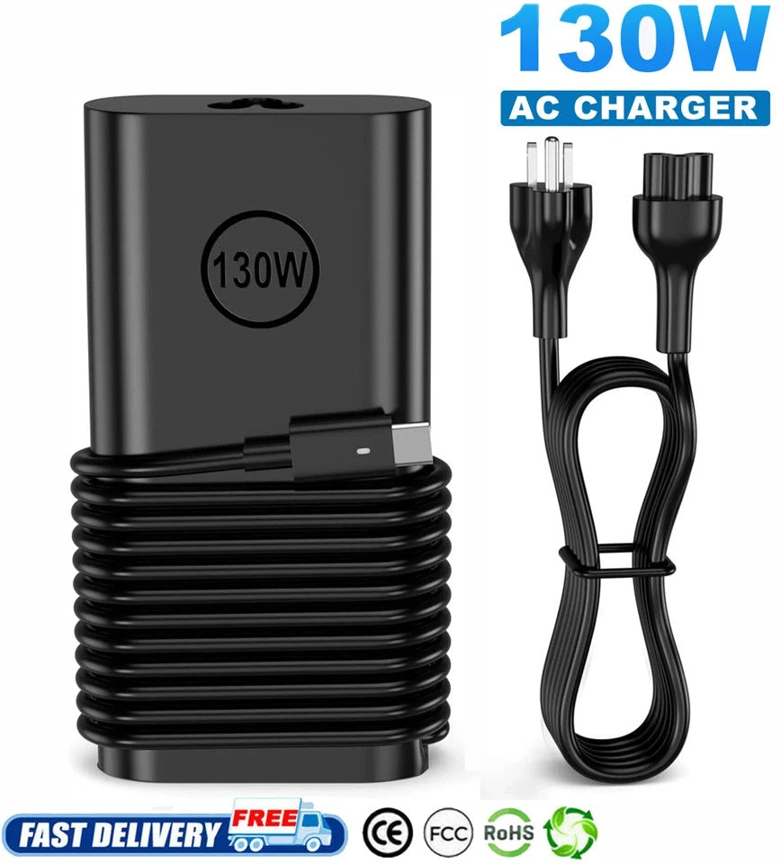 130W USB C Charger for Dell XPS 15 9500 9700 9575 T4V18 Laptop Adapter Type-C