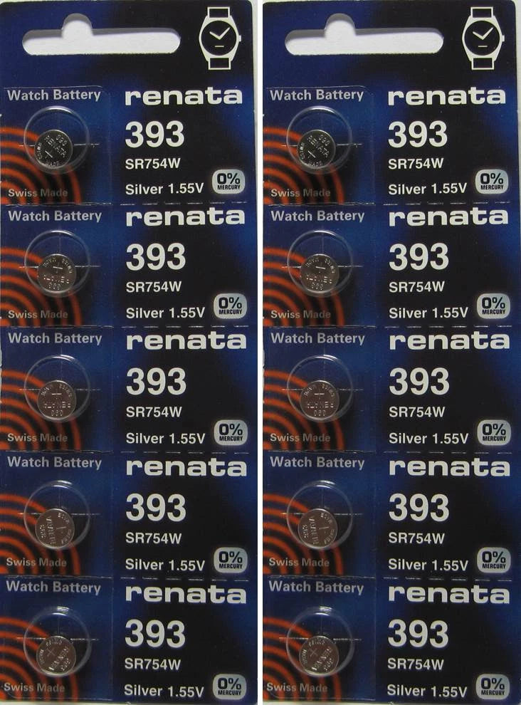 10 Original Renata SR754W Button Batteries (SR48W)