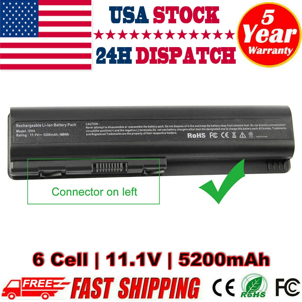Battery 484170-001 For HP Pavilion DV4 DV5 DV6 Laptop 6 Cell 5200mAh Notebook PC