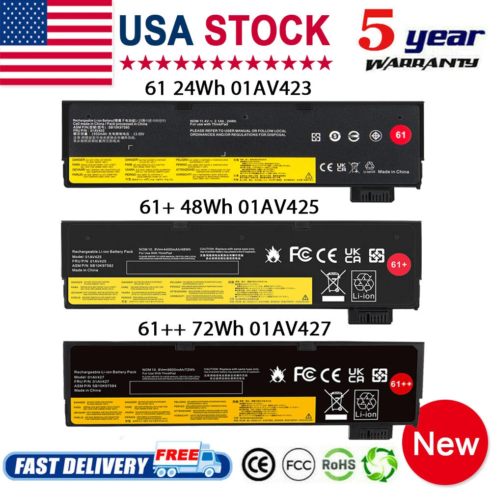 01AV425 01AV427 Battery for Lenovo ThinkPad T470 T570 T480 T580 A475 01AV423 PC