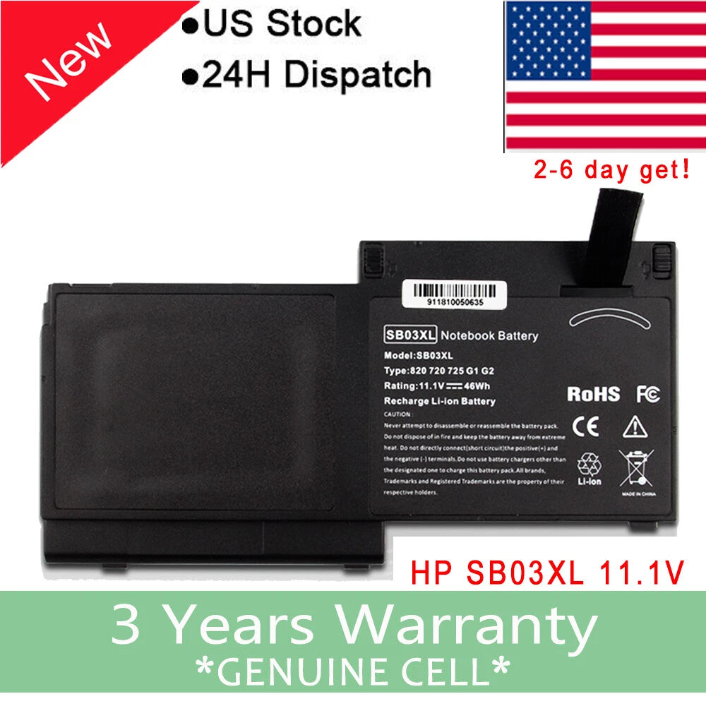 Battery SB03XL SB03026XL For HP EliteBook 720 G1 G2,725 G2 G3, 755 G3, 820 G1 G2