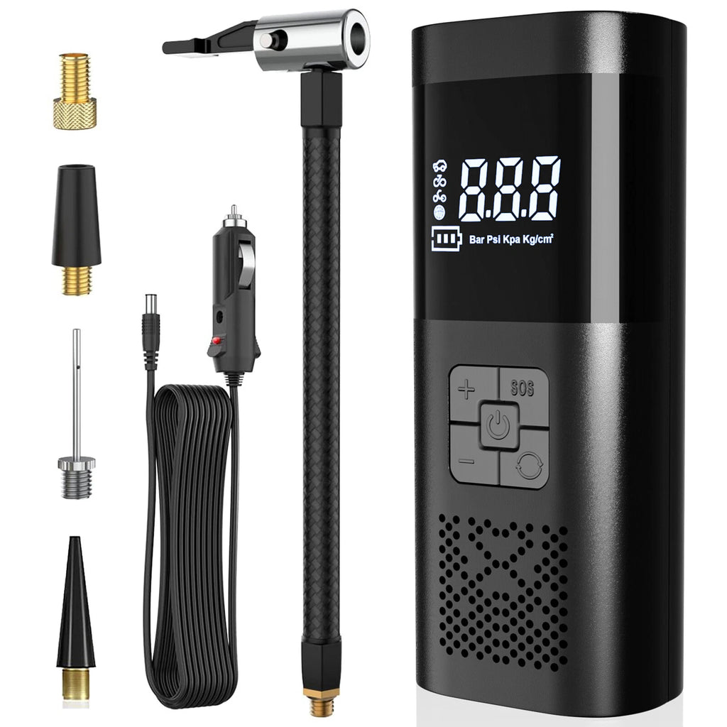 Wireless 150PSI Air Compressor Tire Inflator Fits Car Moto Bike Tires Air Pump