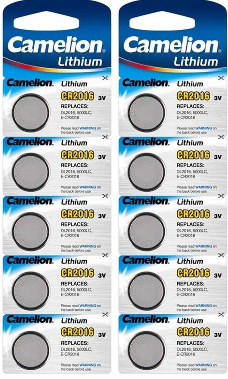 Camelion CR 2016 ECR2016 CR2016 DL 2016 3V Lithium Batteries x 10