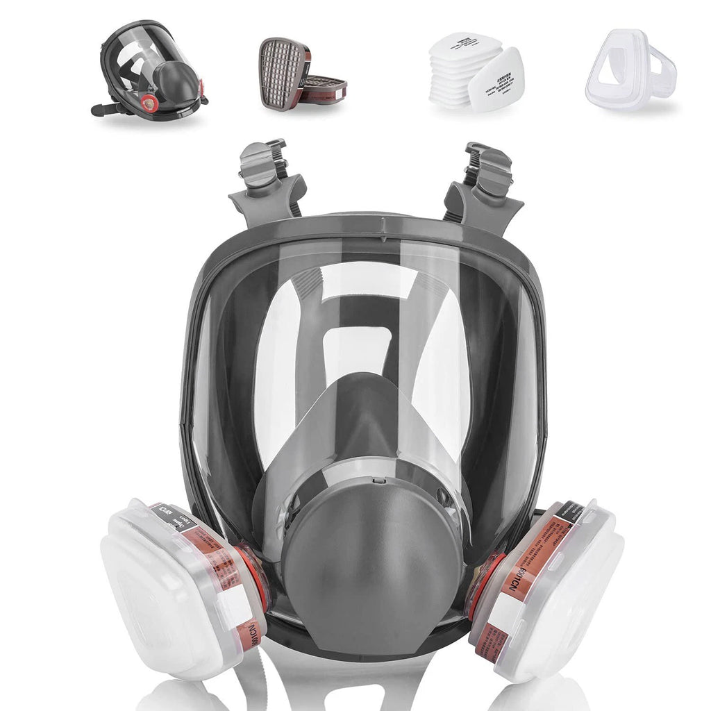 15 IN 1 Gas Mask Full Face Chemical Spraying Painting Respirator Vapour Safety