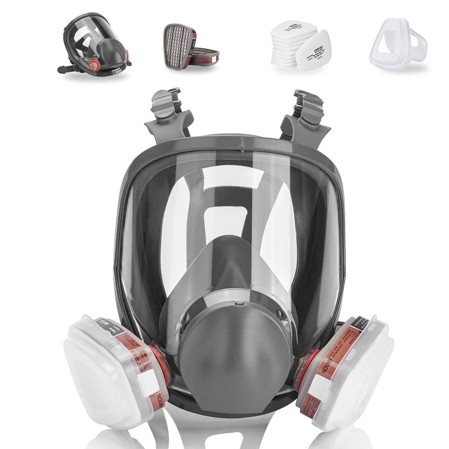 15 IN 1 Gas Mask Full Face Chemical Spraying Painting Respirator Vapour Safety